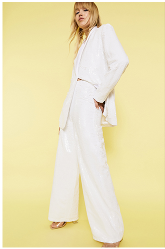 sequin wide leg trousers