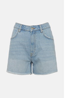 Denim Raw Hem Mom Shorts