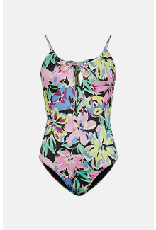 Hawaiian Floral Open Back Swimsuit