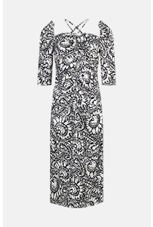 Ruched Front Midi Dress