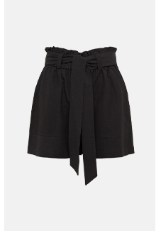 Linen Mix Paperbag Tie Waist Short