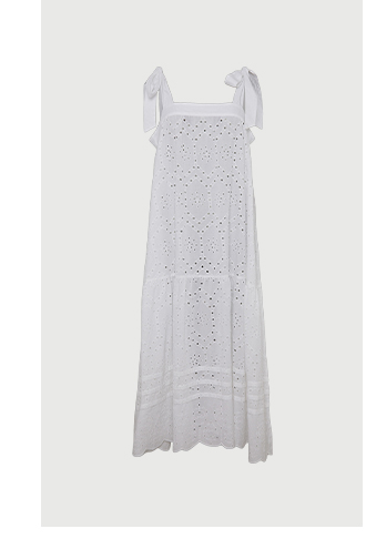 beach broderie scallop hem midi dress