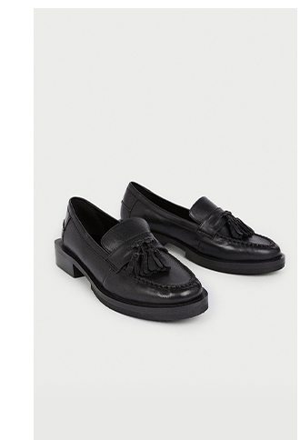 real leather tassel detail loafer