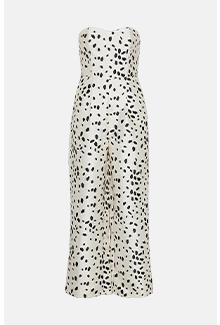 dalmatian print satin twill bandeau jumpsuit