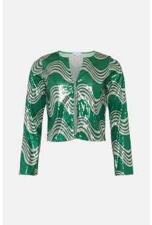 swirl printed sequin cardigan