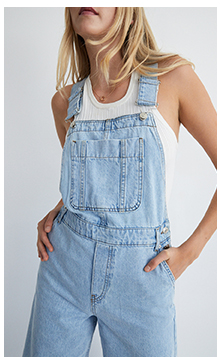 denim relaxed wide leg dungarees