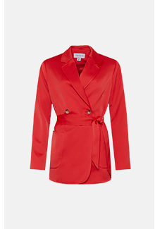 patch pocket belted blazer