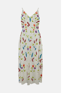 embellished floral midi dress