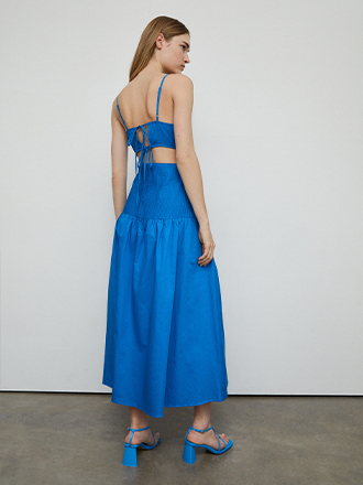 cotton pintuck maxi dress