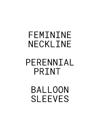 FEMININE NECKLINE PERENNIAL PRINT BALLOON SLEEVES