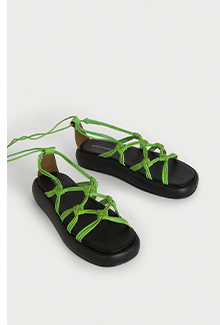 real leather knotted flatform sandal