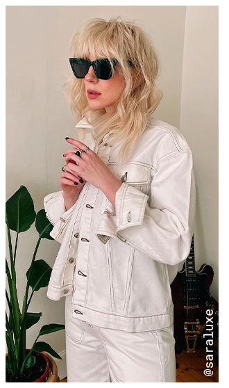 denim white-contrast stitch jacket