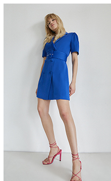 belted satin crepe blazer dress