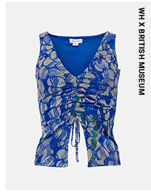 wh x the-british museum the charles rennie mackintosh collection ruched front mesh top