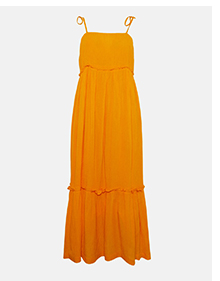 cheesecloth tie shoulder cami midi dress