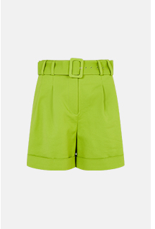 compact cotton belted shorts