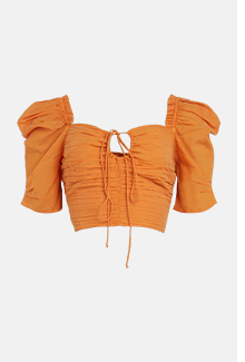voile strappy cut out ruched top