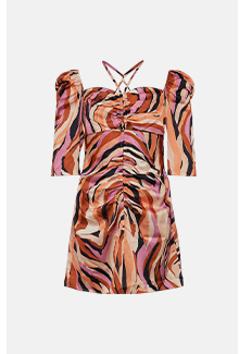 print cut out mini dress