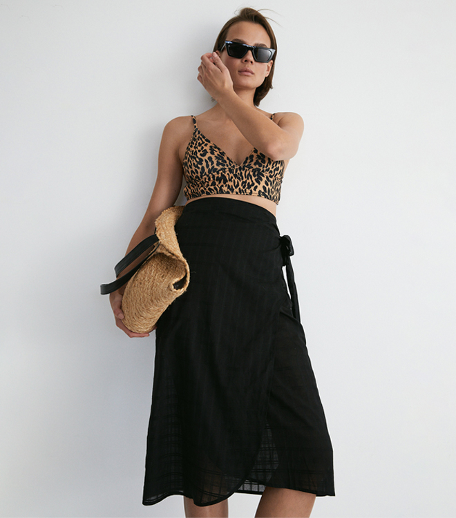 beach midi wrap skirt