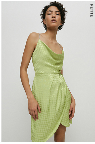 petite jacquard diamante mini dress