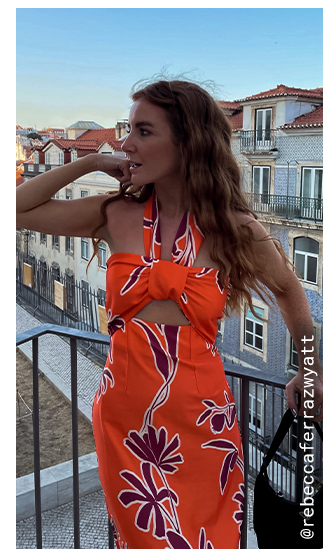 border print halter neck midi dress