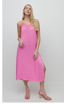 satin lace cami dress