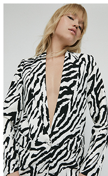 zebra crepe relaxed blazer