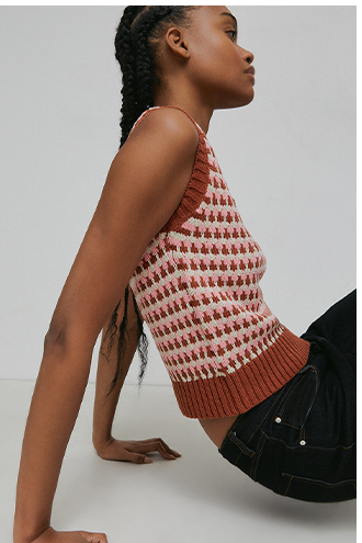 tuck stitch knit vest
