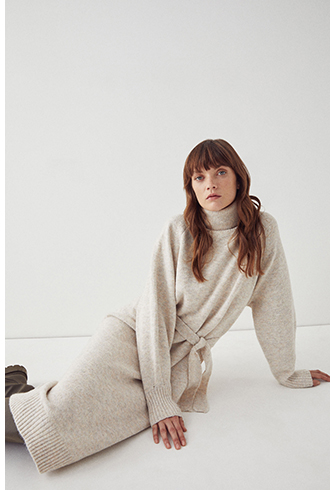 cosy roll neck knit dress