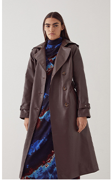 faux leather trench coat