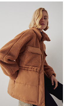 borg hybrid padded jacket
