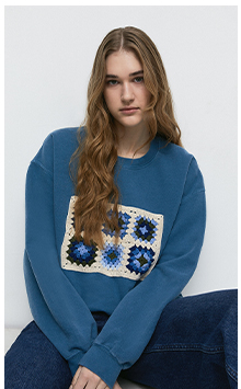 crochet panel sweat