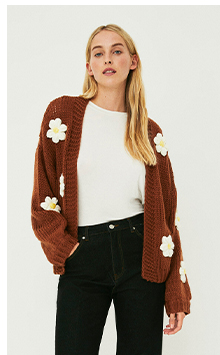 3d flower knit cardigan