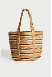 Stripe Jute Beach Bag