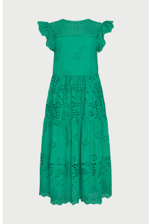 Broderie Mix Tiered Midi Dress