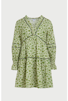 floral piping detail mini dress