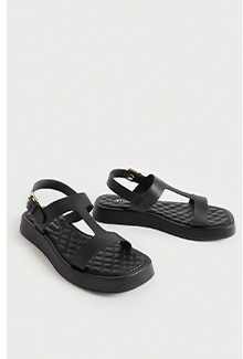 real leather t bar chunky sandal