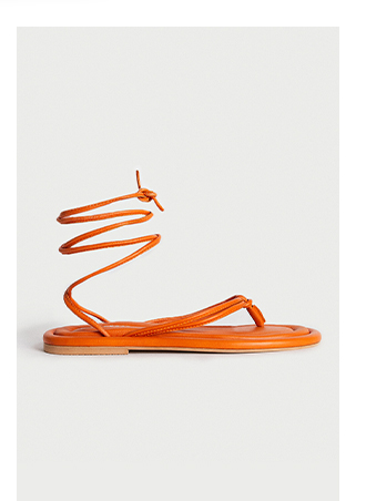 real leather thong strappy flat sandal