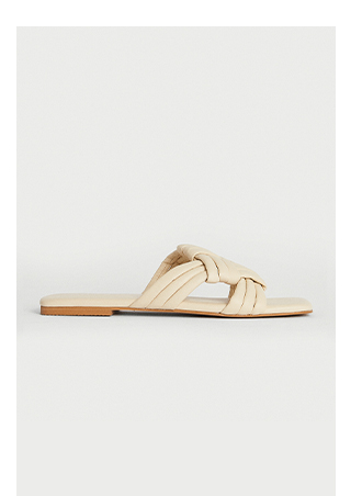 real leather square toe cross over sandal