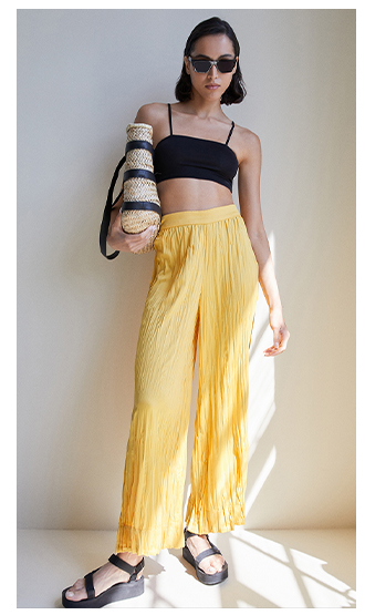 Crinkled Satin Wide Leg Trouser Coord