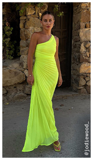 Petite Asymmetric Neck Pleated Midi Dress