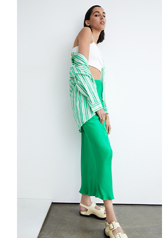 Satin Midi Skirt