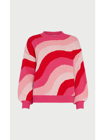 Diagonal Wave Jacquard Knit Jumper