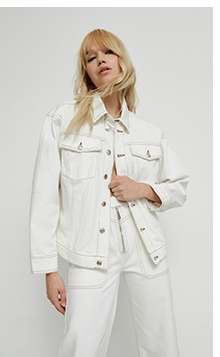 Denim White Contrast Stitch Jacket