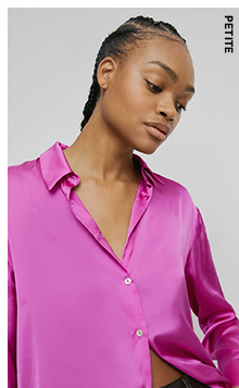 Petite Satin Longline Shirt