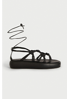 Real Leather Knotted Flatform Sandal