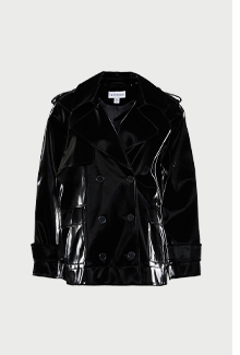 Faux Leather Short Trench