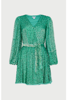 Belted Sequin Mini Dress