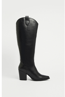 Real Leather Western Knee High Boot