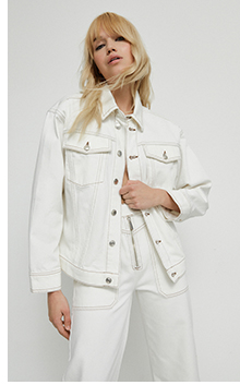 Denim White Contrast Stitch Jacket